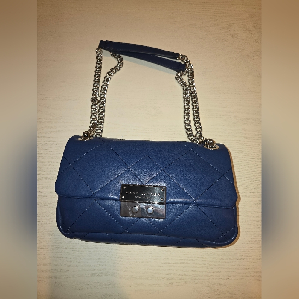 Marc Jacobs Blue Quilted Chain Shoulder Bag